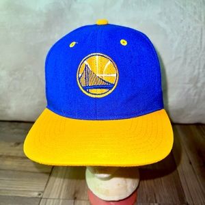 NBA Golden State Warriors MU:KA Embroidered Snapback Hat Blue Gold Cap Baseball